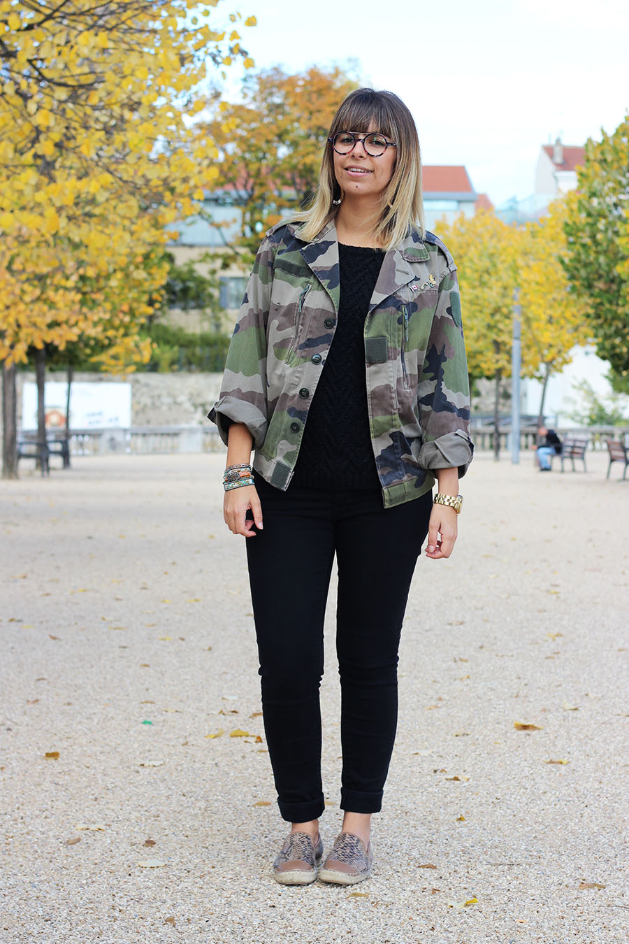 look of the day military jacket