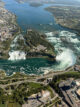 Aerial view of Niagara Falls and Horseshoe Falls taken from a helicopter tour in Ontario